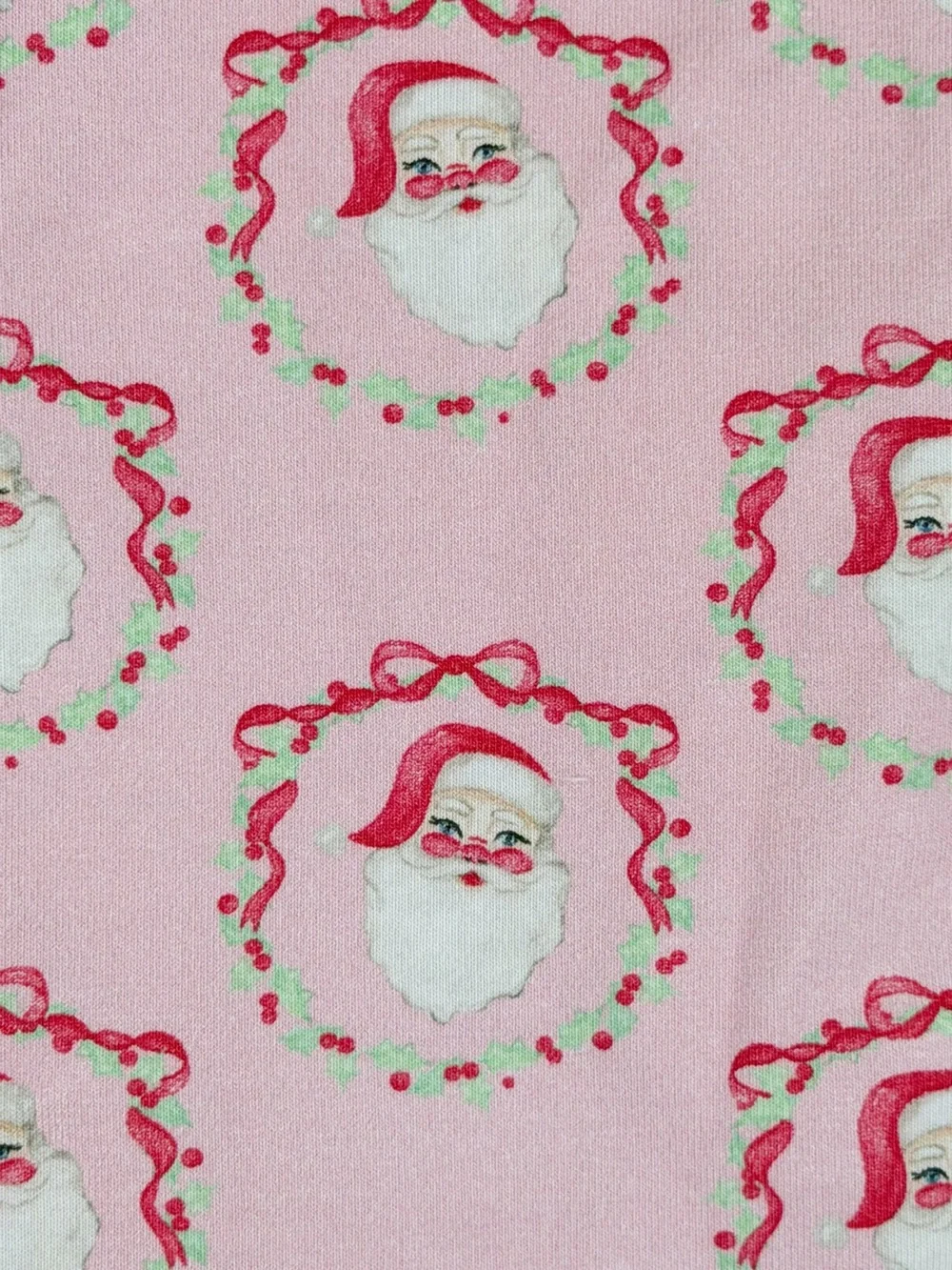 CECIL and LOU Pink and Red Knit Santa Zipper Ruffle Pajamas- 3-6M
